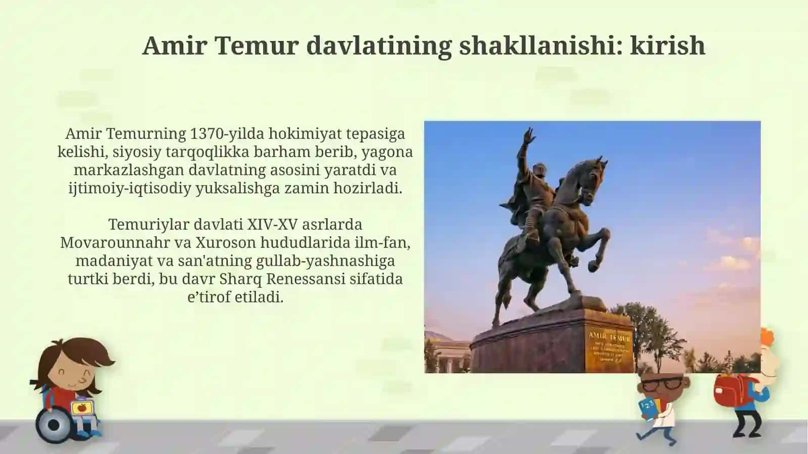 Amir Temurtomonidanmarkazlahgandavlatbarpoetilishiundafan,madaniyatvama’rifat 3