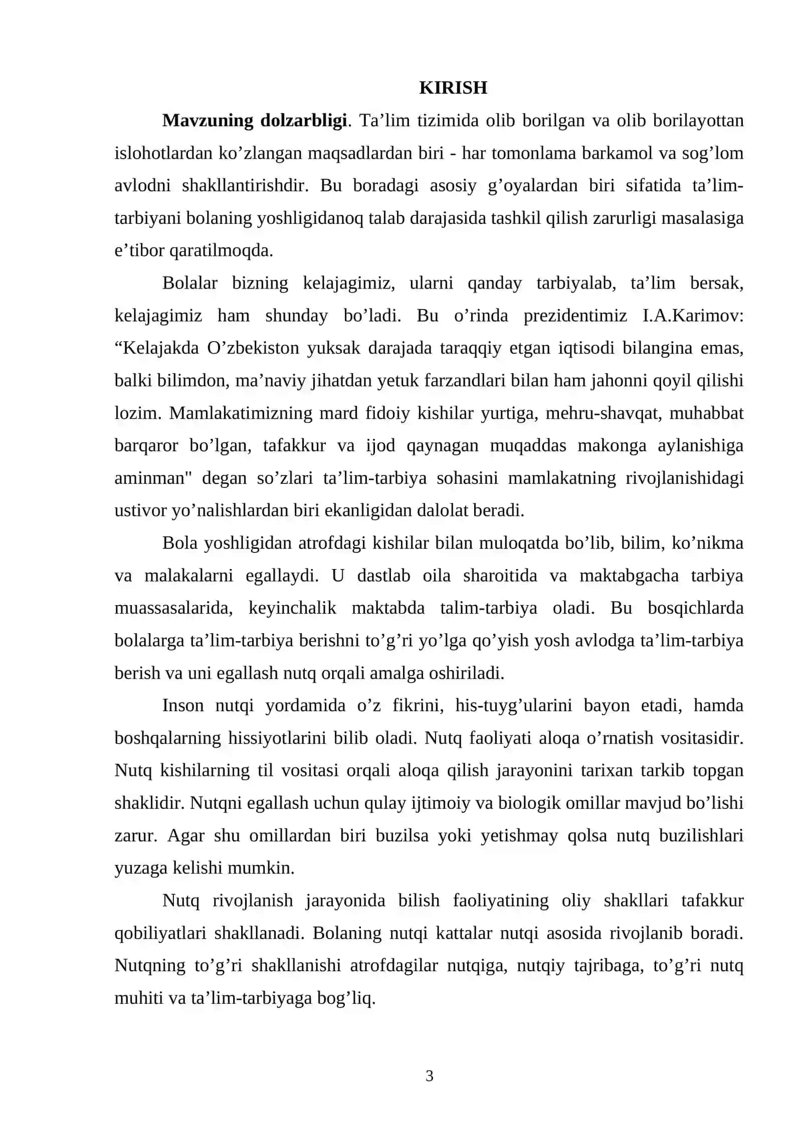 "NUTQIDA KAMCHILIGI BO’LGAN BOLALAR NUTQIY IDROKNI RIVOJLANTIRISH USULLARI" 3