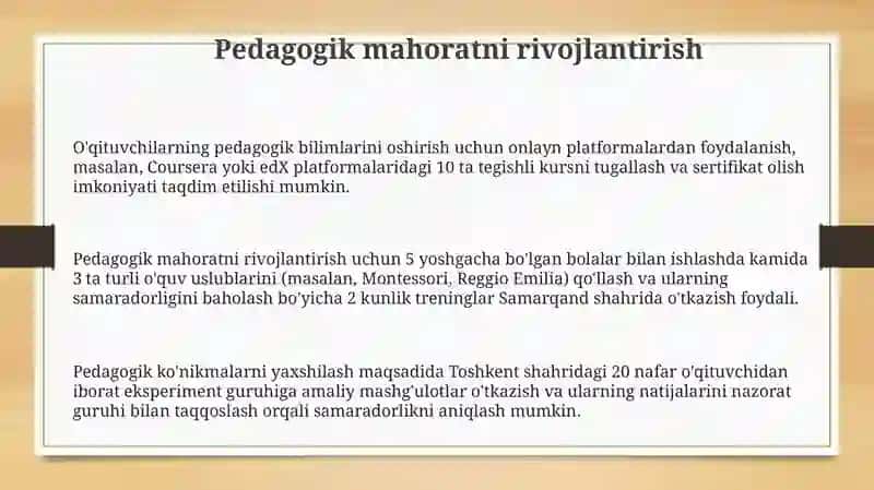 Kasbiy mahoratlarini takomillashtirish yo'llari 3
