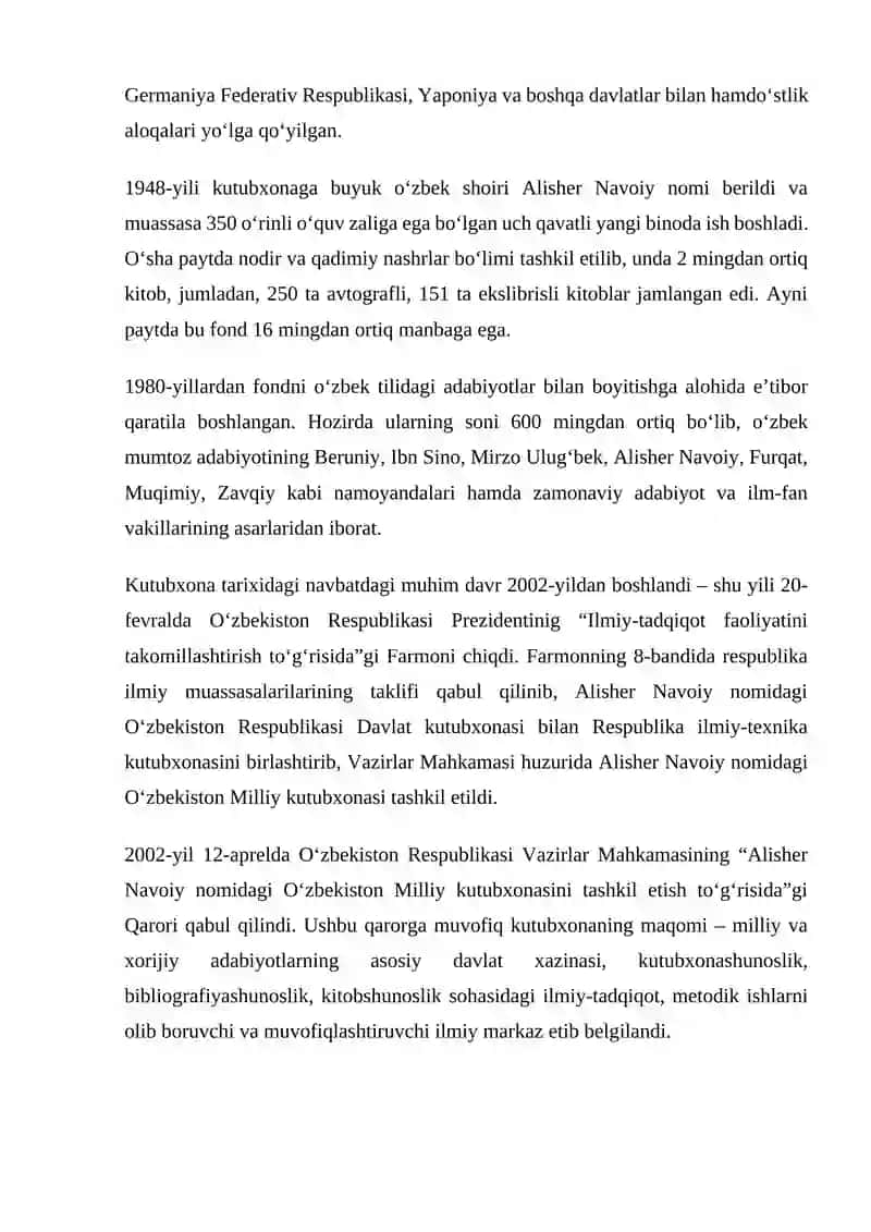 Alisher Navoiy nomidagi O'zbekiston Milliy kutubxonasi 3