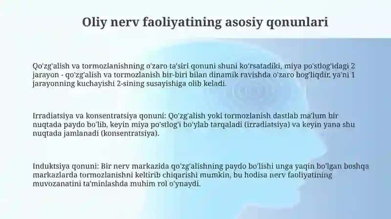 Oliy nerv faoliyatining asosiy qonuniyatlari 3