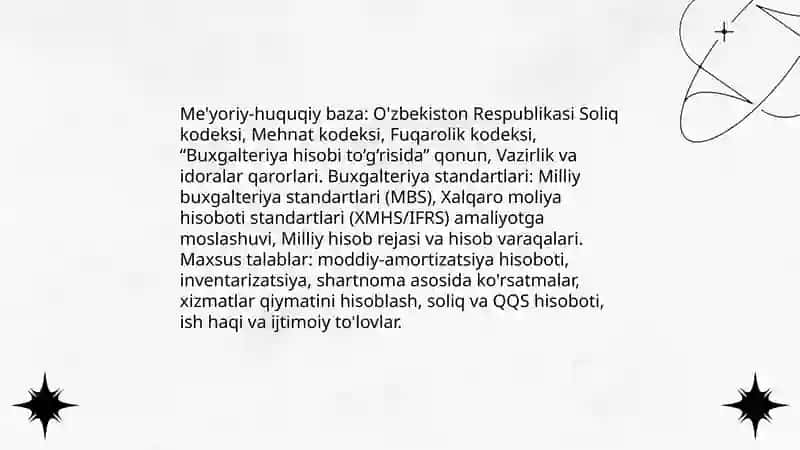 Me'yoriy-huquqiy baza va buxgalteriya standartlari 3