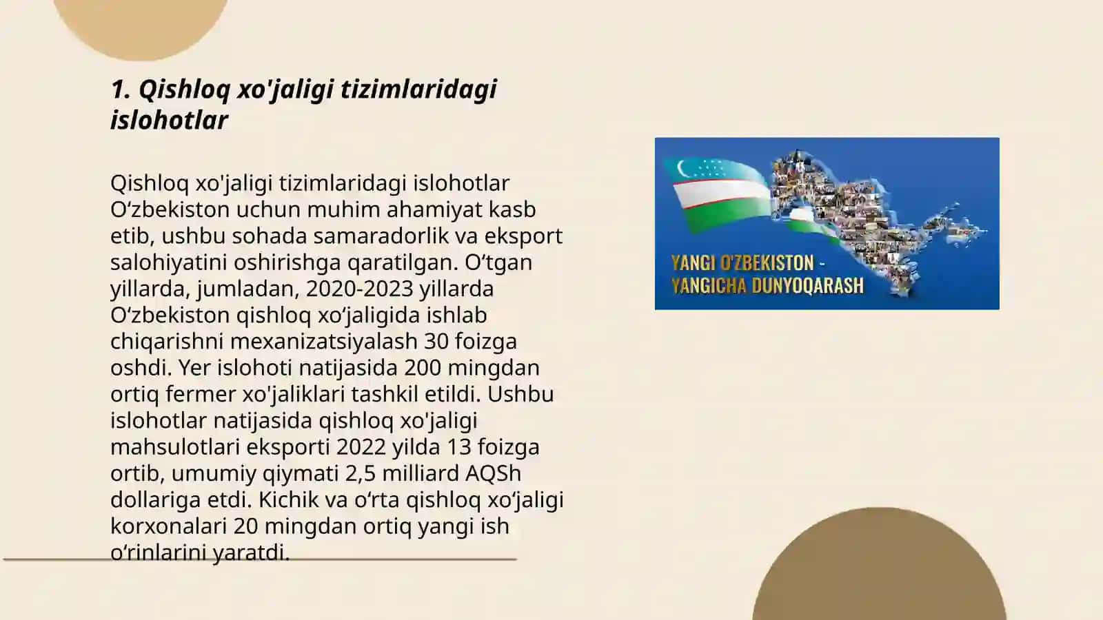 Qishloq xo'jaligi tizimlaridagi islohotlar 3