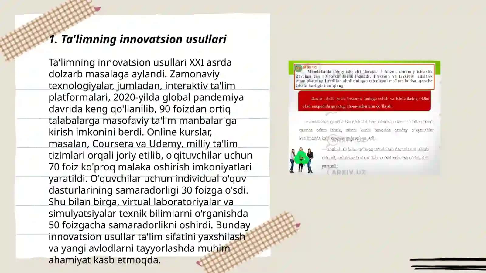 Oʻquvchilarning bilim koʻnikma malakalarini tashkil etish 3