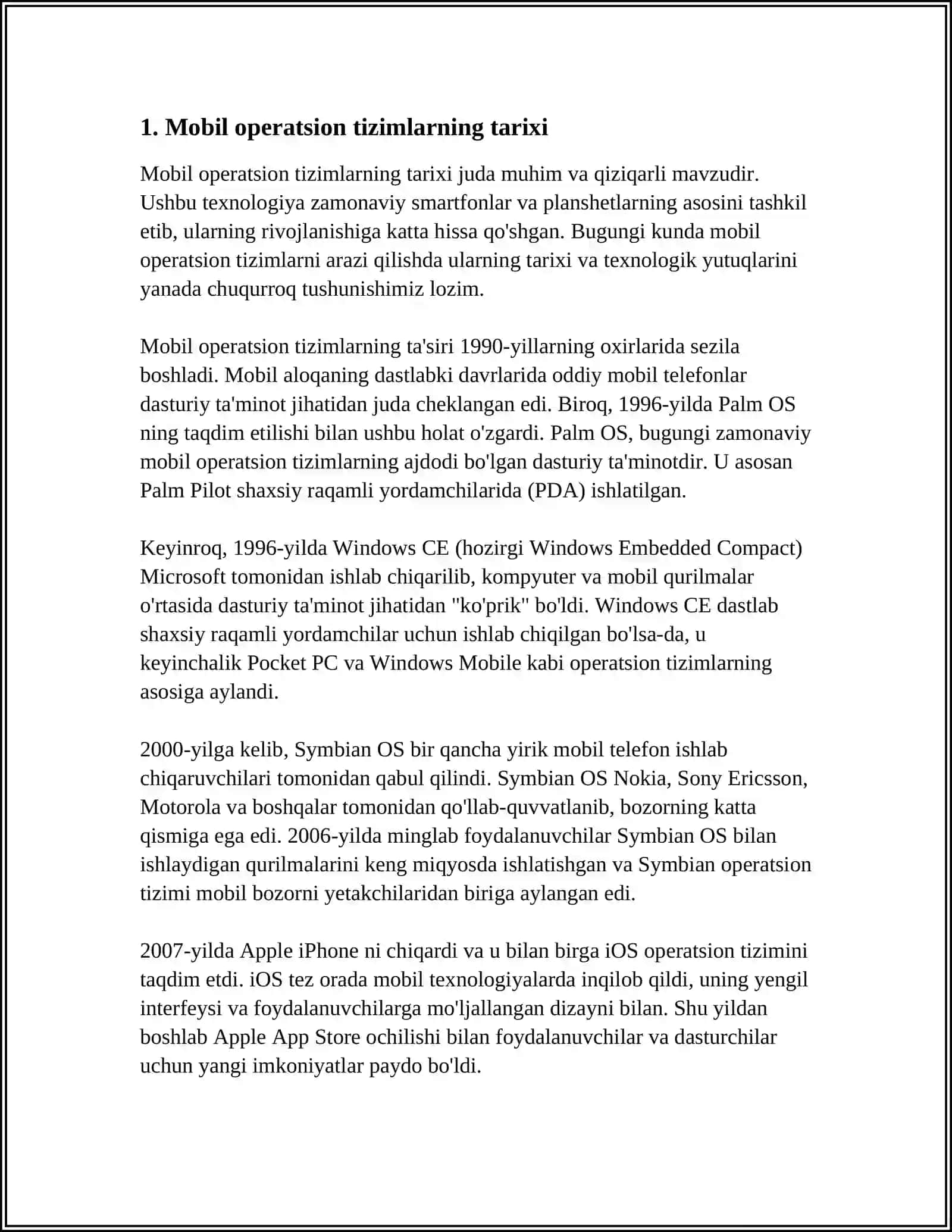 MOBIL OPERATSION TIZIMLARNING XARAKTERISTIKALARI 3