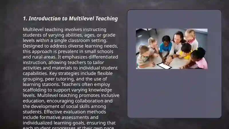 Multilevel teaching 3