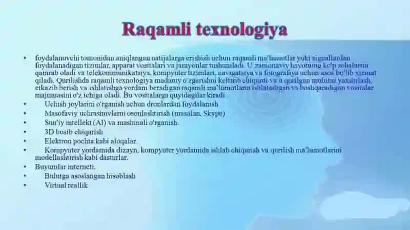 Raqamli texnologiyalar nima? 3