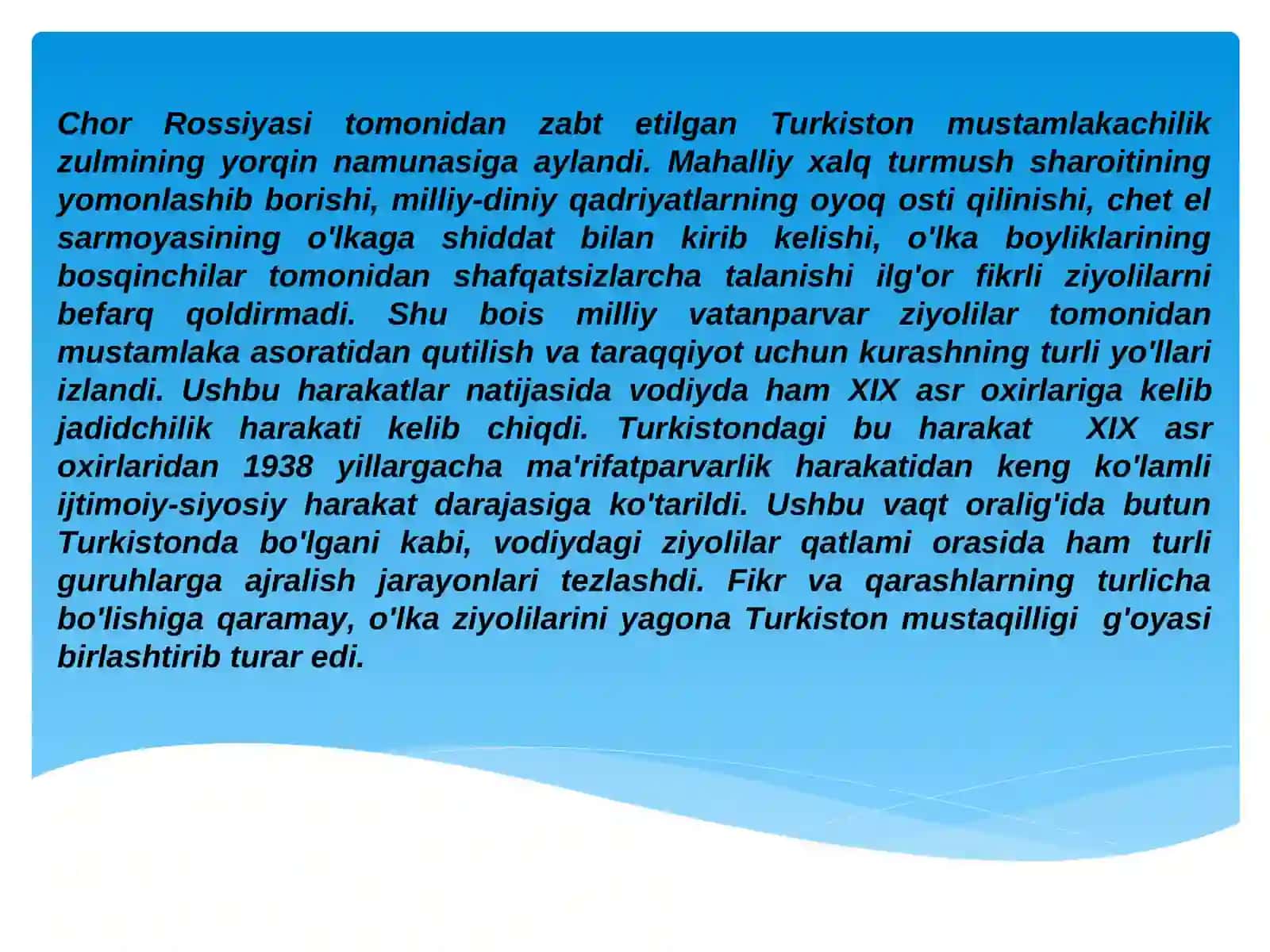 Turkistonda jadidchilik va ma’rifatparvarlik g’oyalari 3