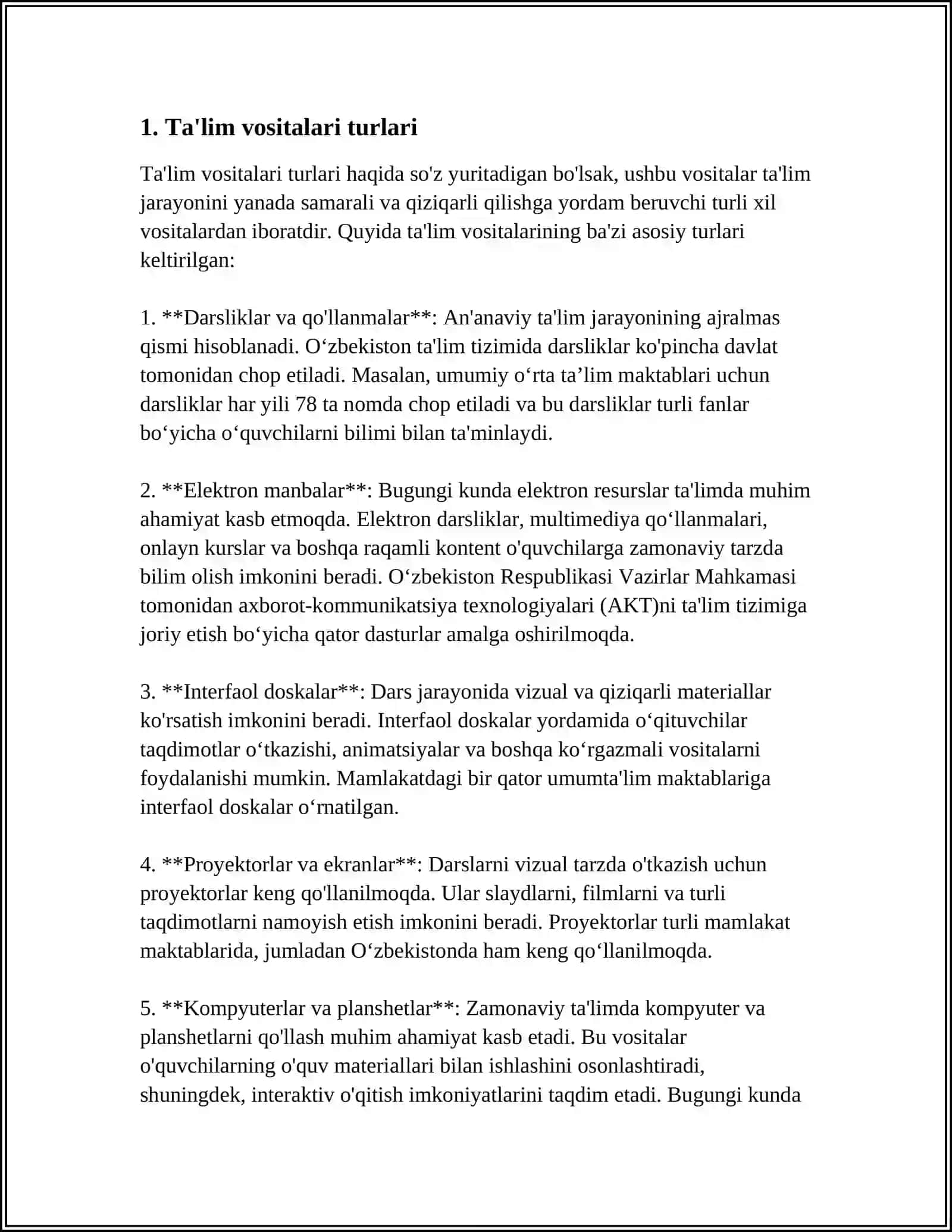 TA'LUMIY VOSITALAR.ÒQUV TEXNIKA VOSITALARI REFERAT 3