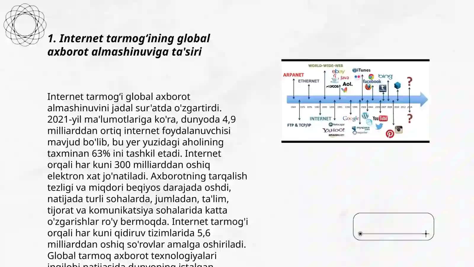 Internet tarmogʻining hozirgi kundagi ahamiyati 3