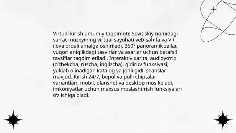 Sovitiskiy nomidagi san’at muzeyiga vertual sayohat qilish 3