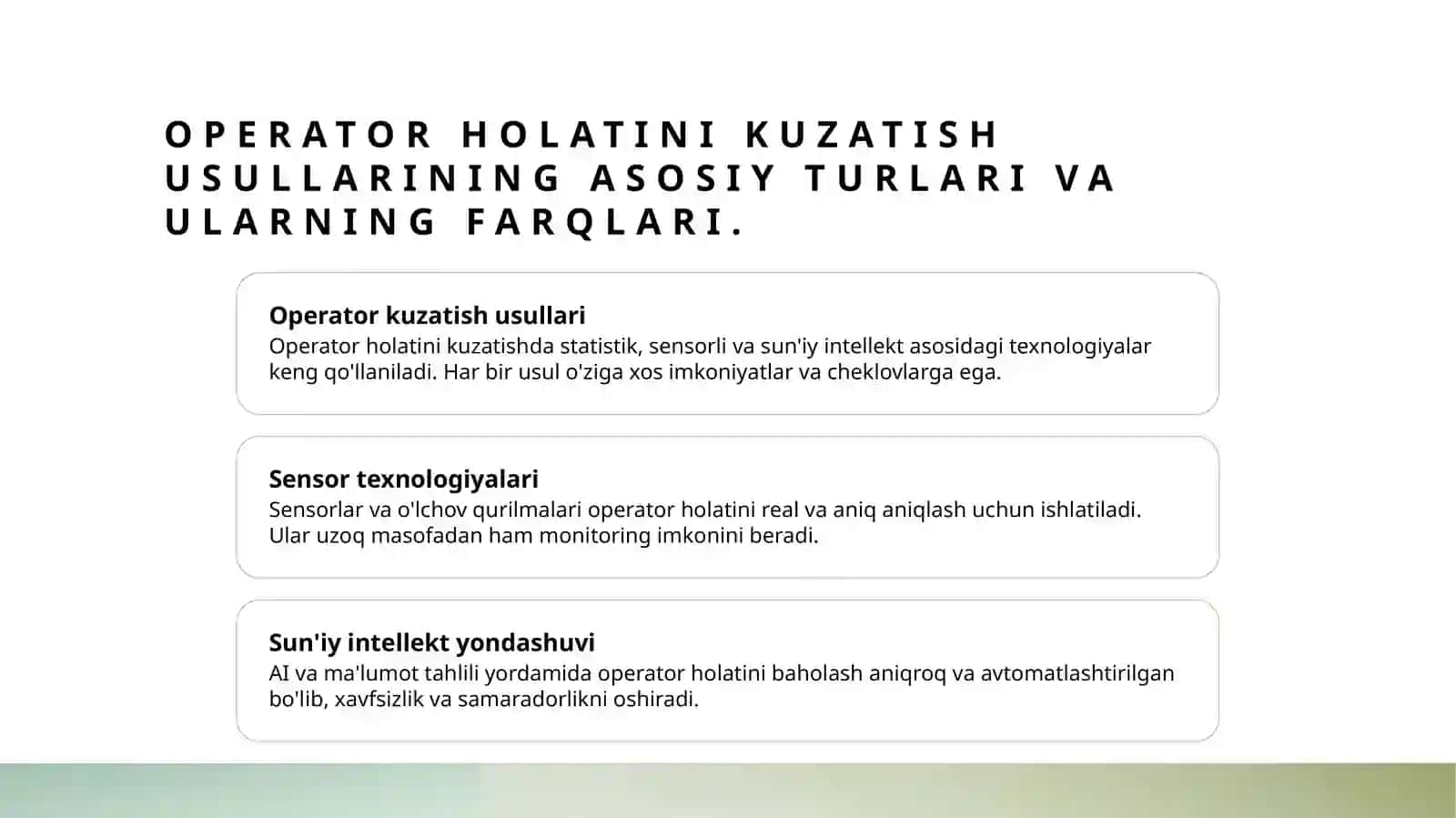 Operator holatini kuzatish usullari va ularning turlari tasnifi 3