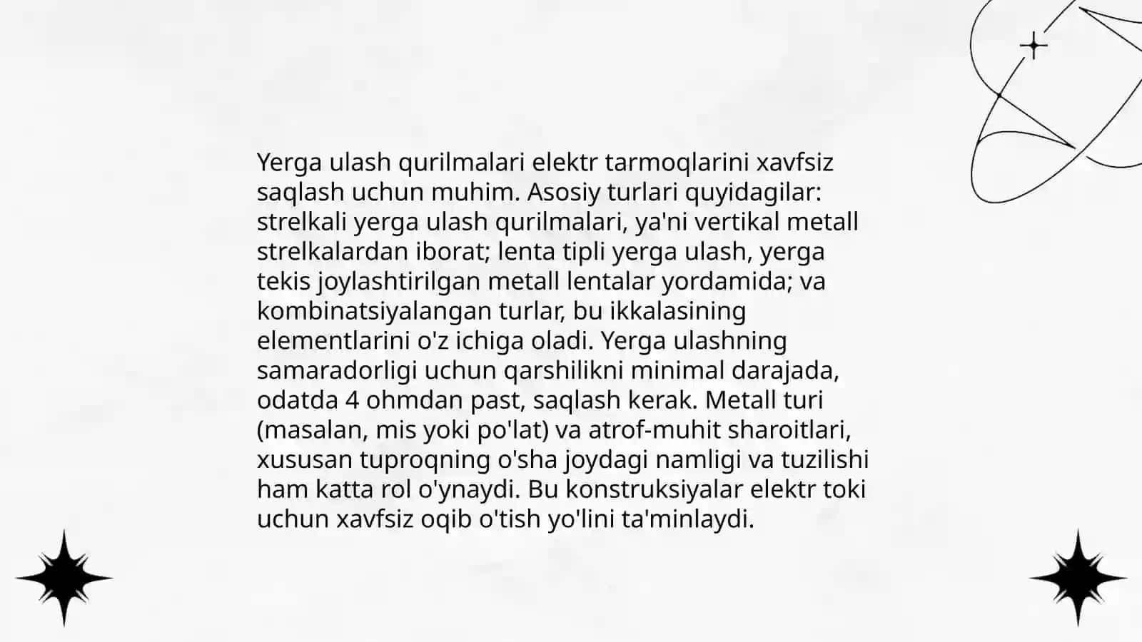 Yerga ulash qurilmalarni ishlatilishi 3