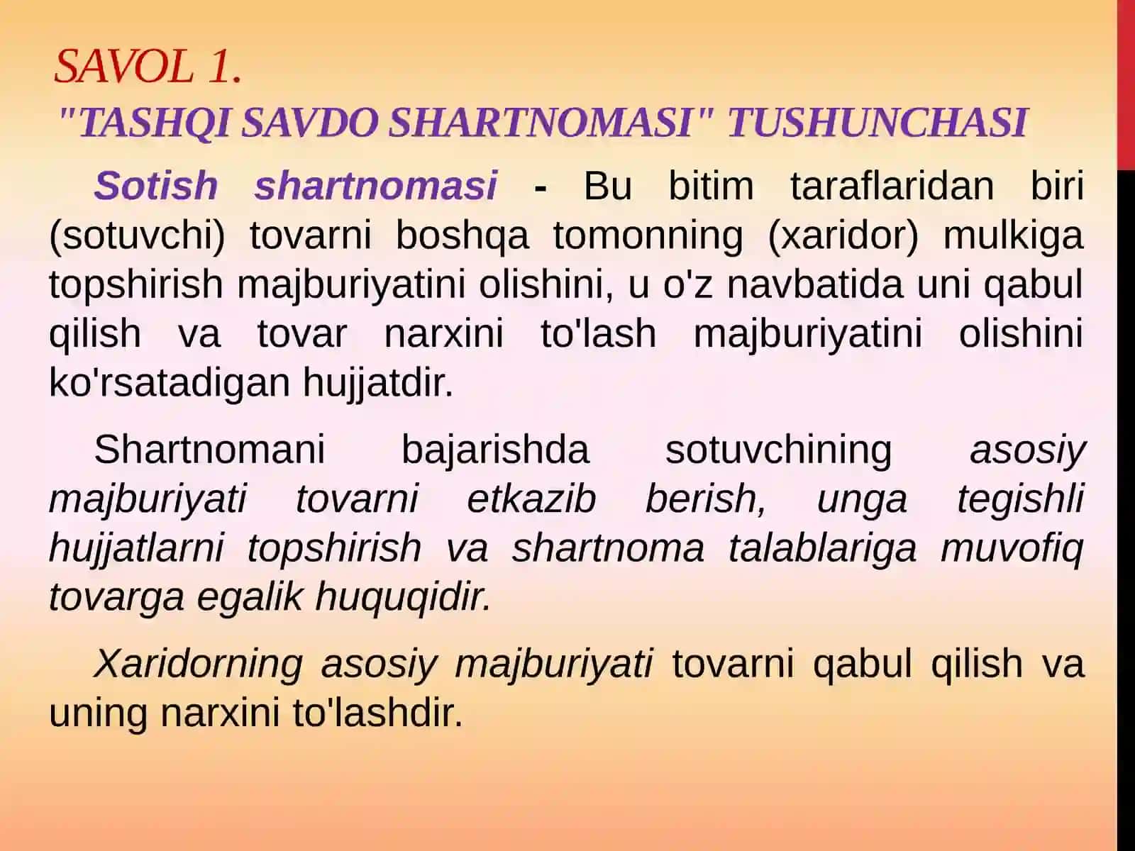XALQARO SAVDONING RIVOJLANISH TENDENSIYALARI: SHARTNOMALAR 3