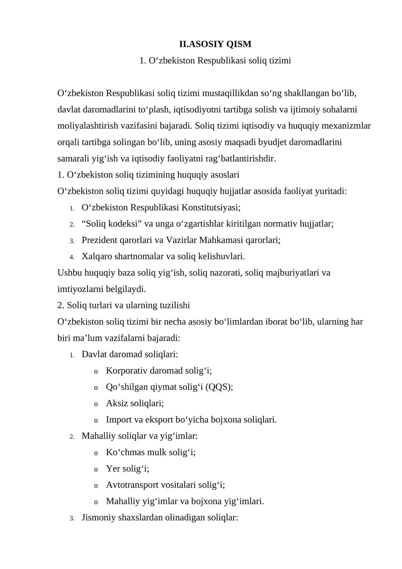 O'ZBEKISTON RESPUBLIKASI SOLIQ TIZIMINING TARQQIY ETGAN DAVLATLAR SOLIQ TIZIMI BILAN SOLISHTIRMA TAHLILI 3