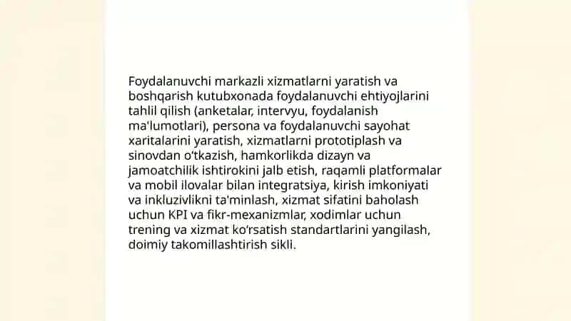 Foydalanuvchi markazli xizmatlar 3