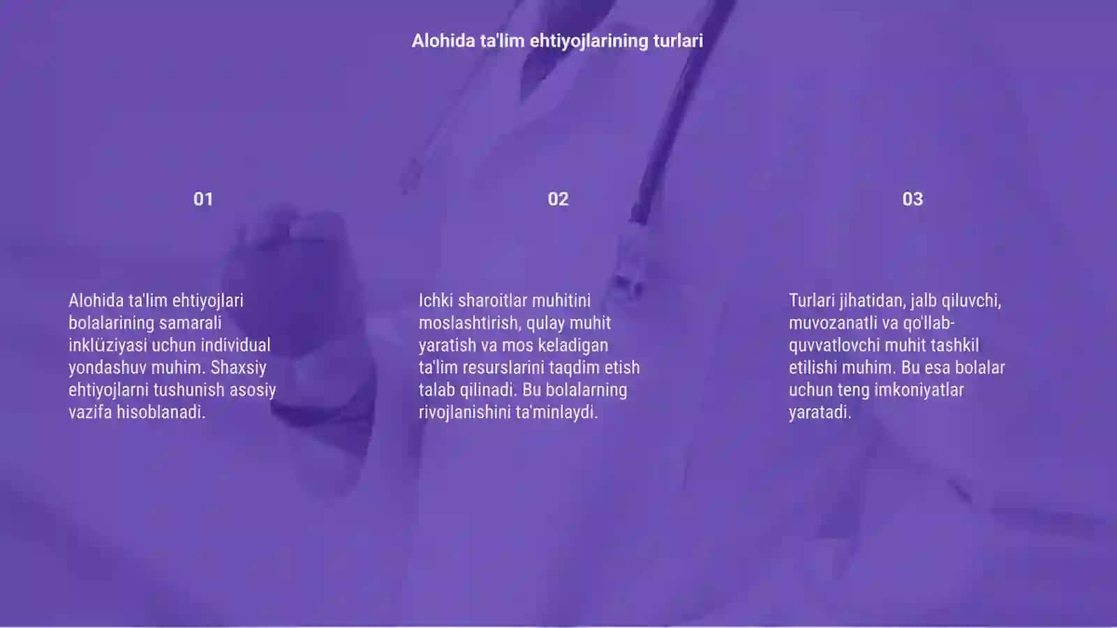 Alohida ta'lim ehtiyojlari bolgan bolani samarali inklyuziyasi uchun ichki sharoitlar 3