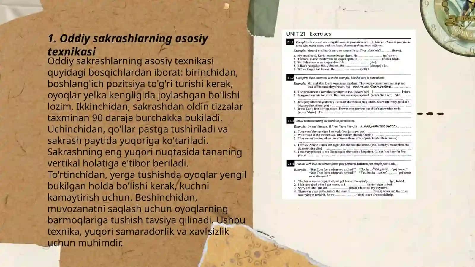 Oddiy sakrashlar va erkin mashqlarni o'rgatishni takomillashtrish 3