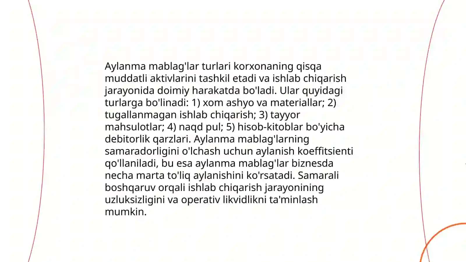 Korxonaning aylanma mablaglari 3