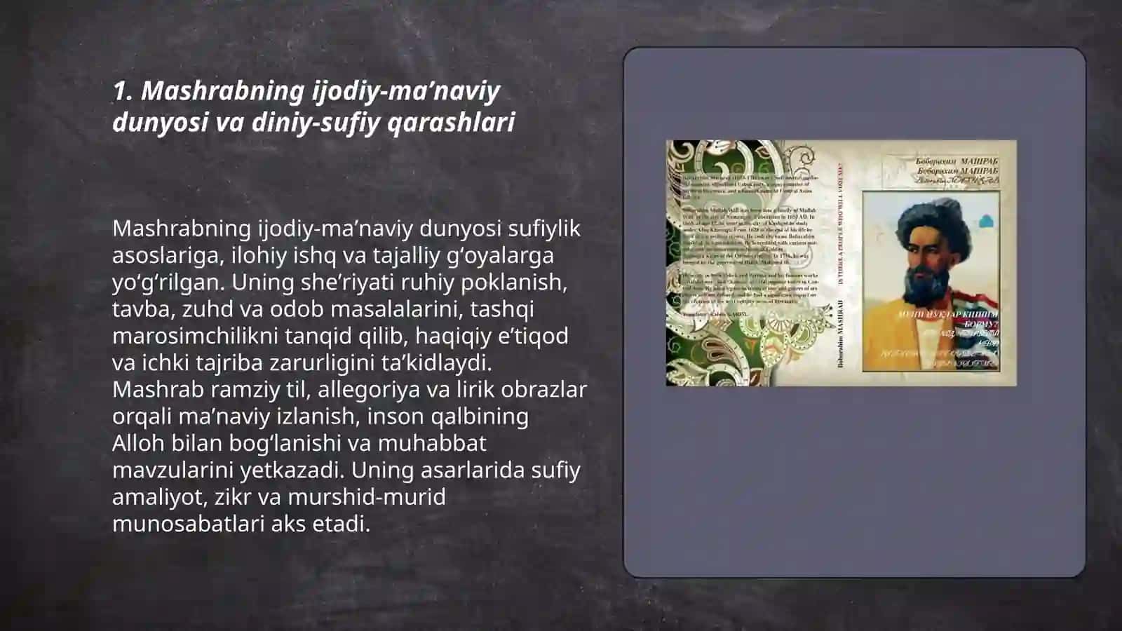 Mashrab sheʼriyati gʻoyaviy-badiiy xususiyatlari 3