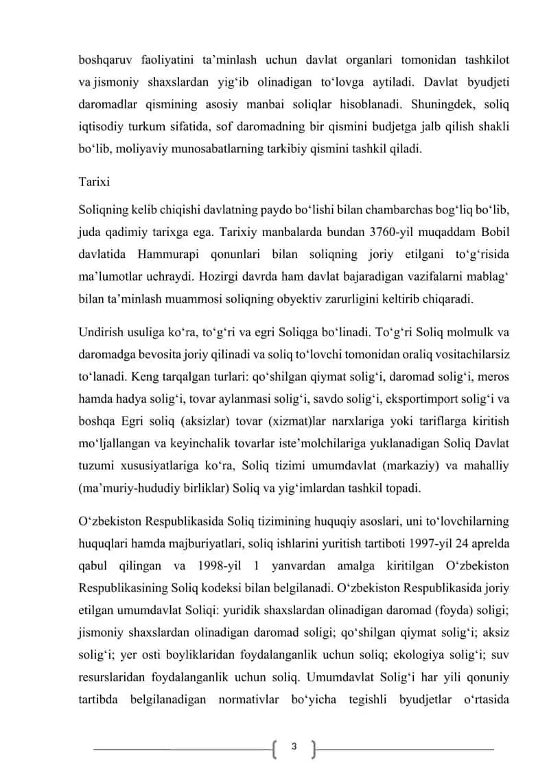 Soliqlar va Ularning Bozor Iqtisodiyotidagi Vazifalari 3