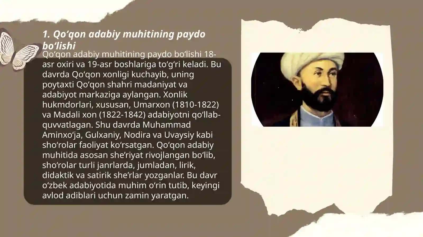 Qoʻqon adabiy muhiti. Amiriy hayoti va ijodi 3