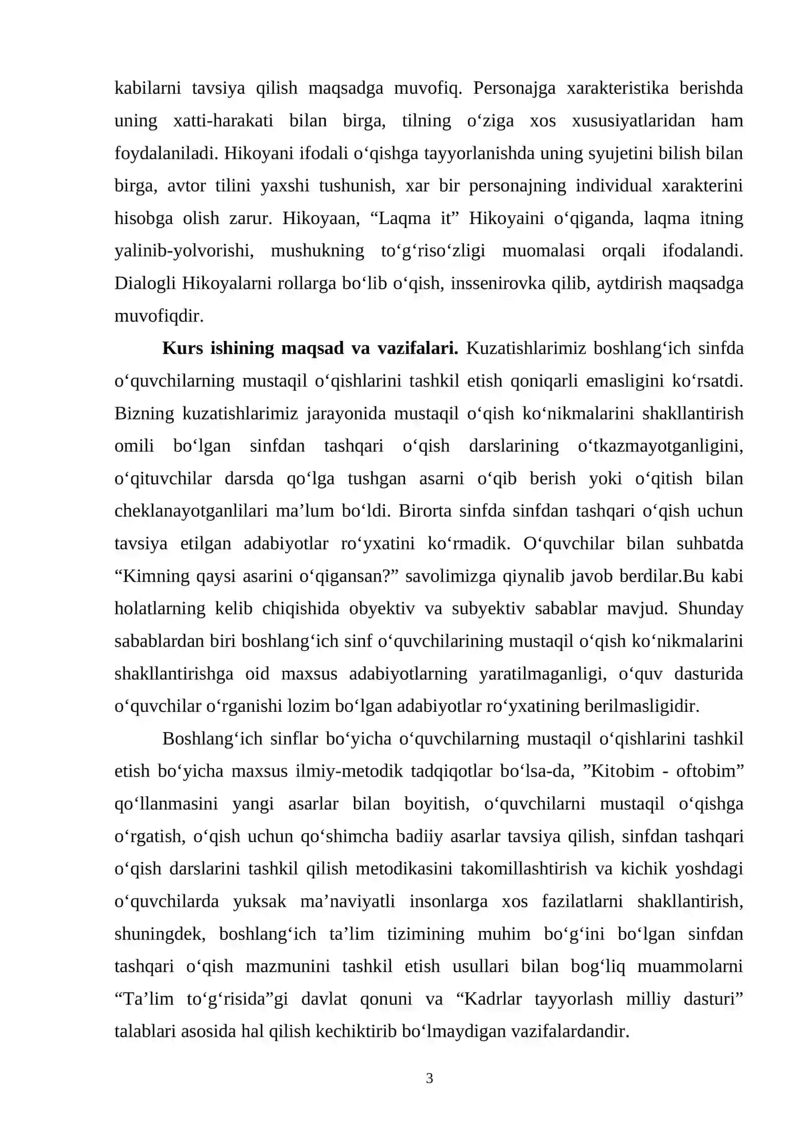 ONA TILI VA OʻQISH SAVODXONLIGI DARSLARIDA HIKOYA OʻTISH METODIKASI (4-SINFDA) 3