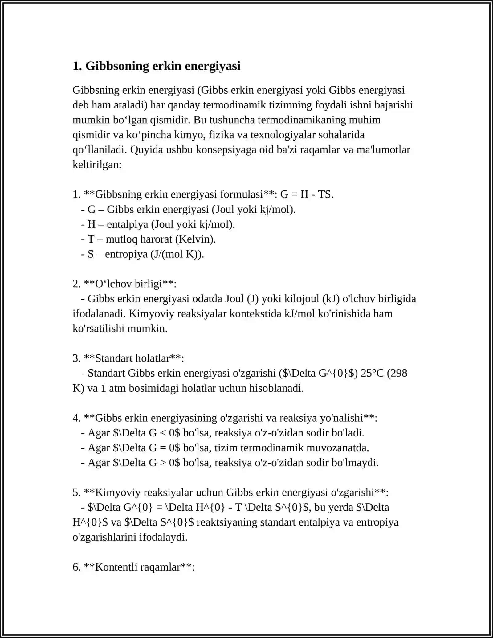 ENTROPIYA GIBBS VA GELMGOLS ENERGIYALARI. KIMYOVIY POTENSIAL. KLAUZIUS-KLAPEYRON TENGLAMASI 3