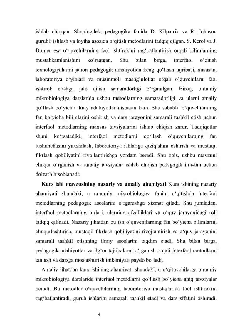 Umumiy mikrobiologiya mavzularini o‘qitishda interfaol metodlardan foydalanish usullari 3