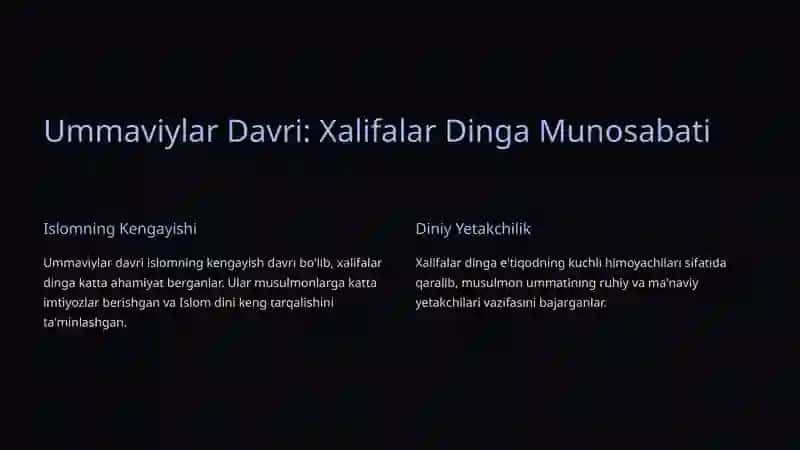 Ummaviylar va Abbosiylar Davrida dinga bo`lgan munosabat 3