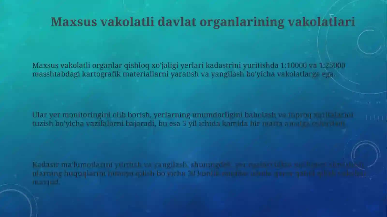 Maxsus vakolatli davlat organlarining vakolatlari 3
