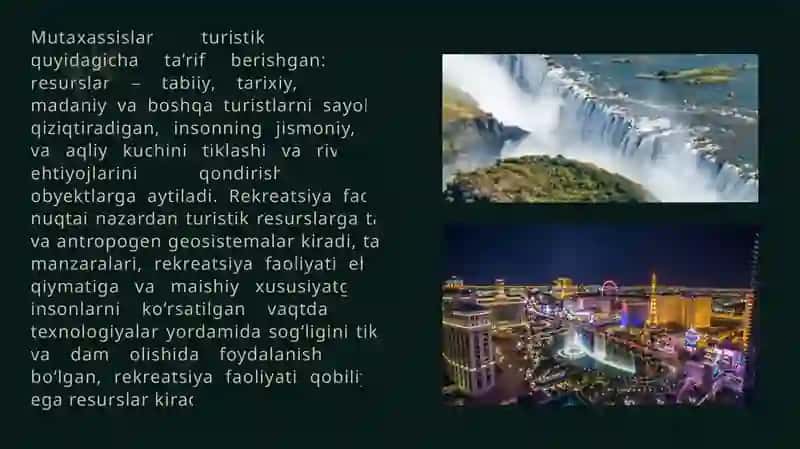 Mintaqalarning turistik resurslarini tasniflash usullari 3
