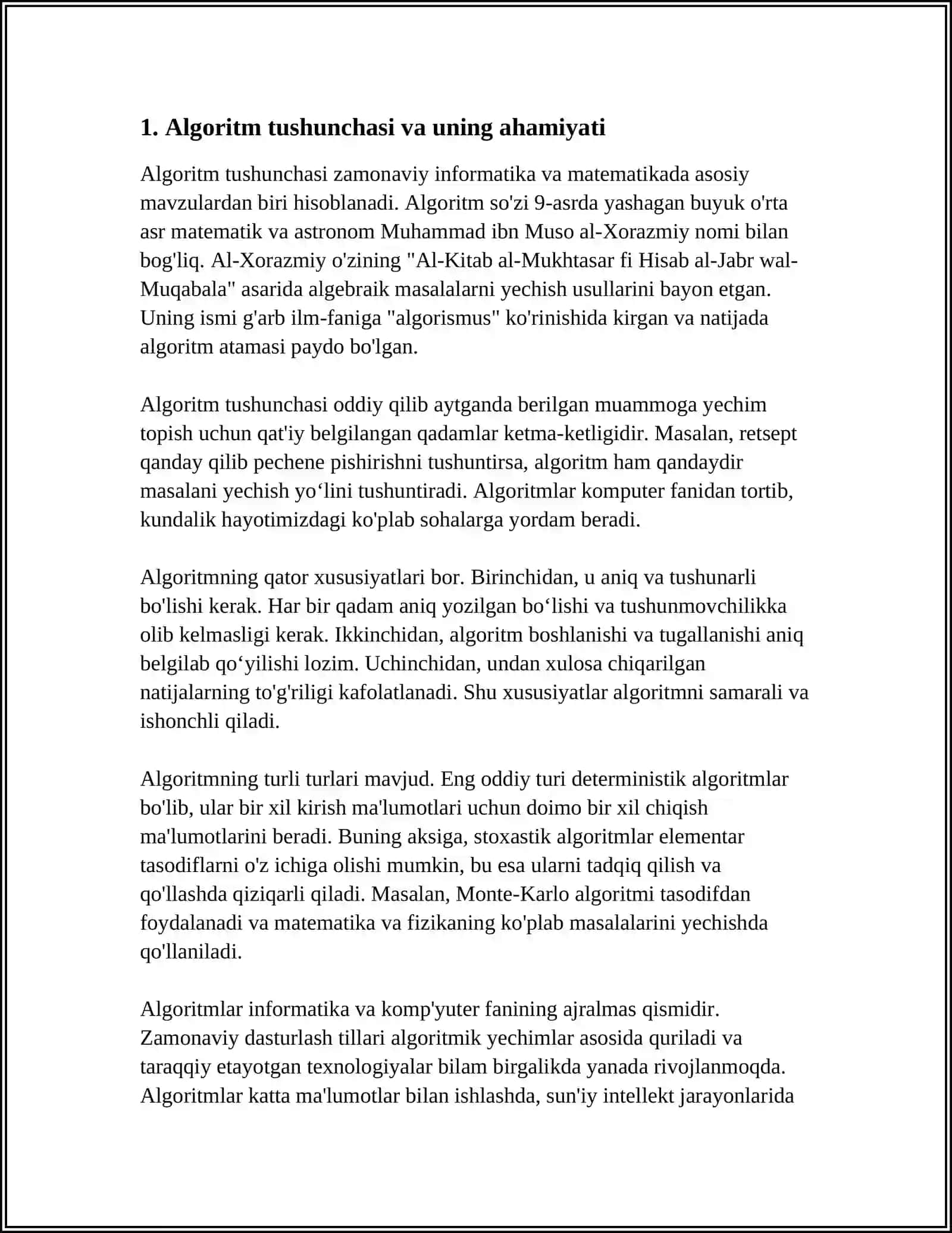 ALGORITIM TURLARI VA TASVIRLASH USULLARI MAVZUSINI O‘QITISH METODIKASI 3