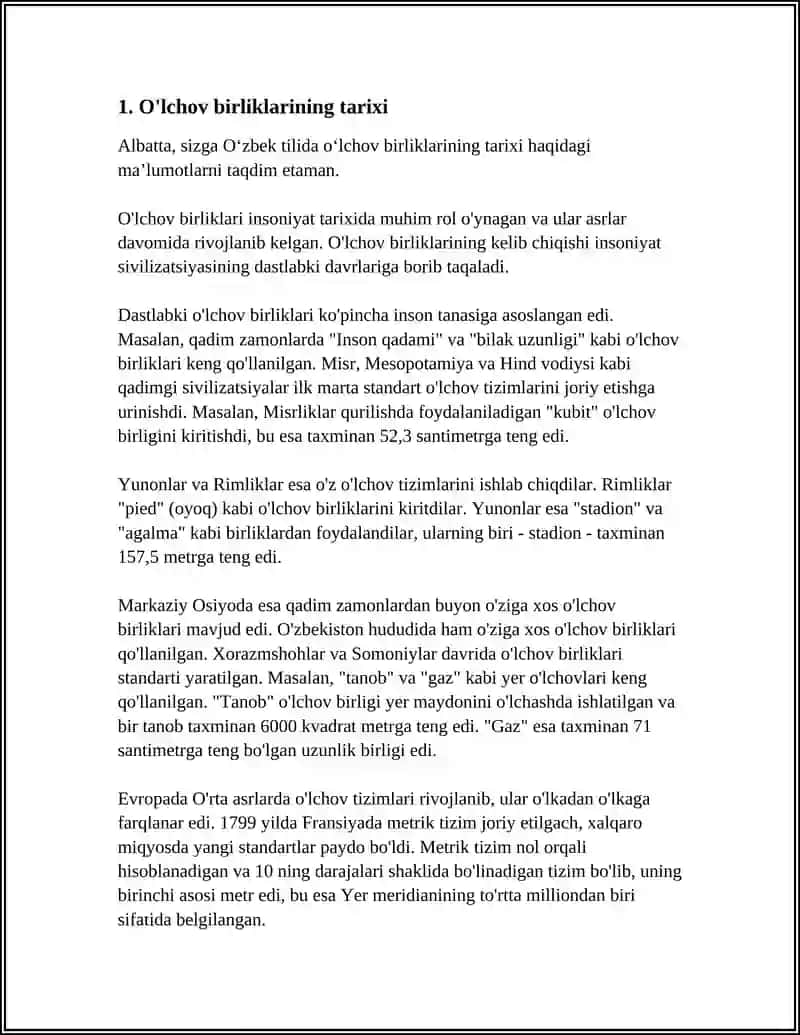 O'LCHOV BIRLIKLARI 3