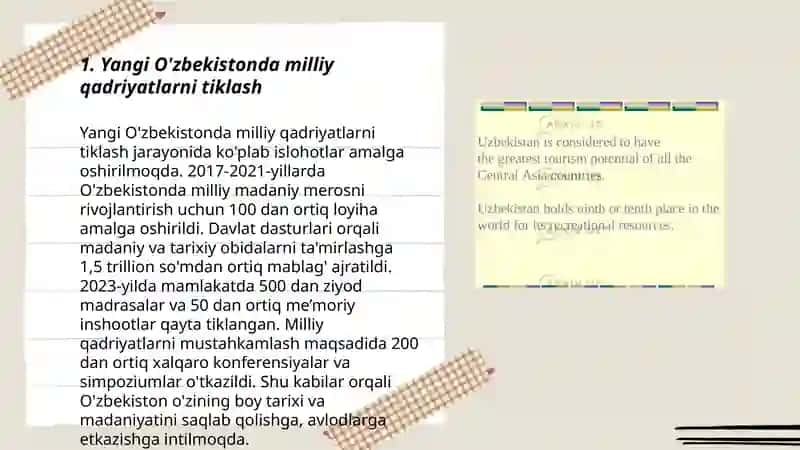 Yangi O'zbekistonda amalga oshirilayotgan ma'naviy o'zgarishlar 3