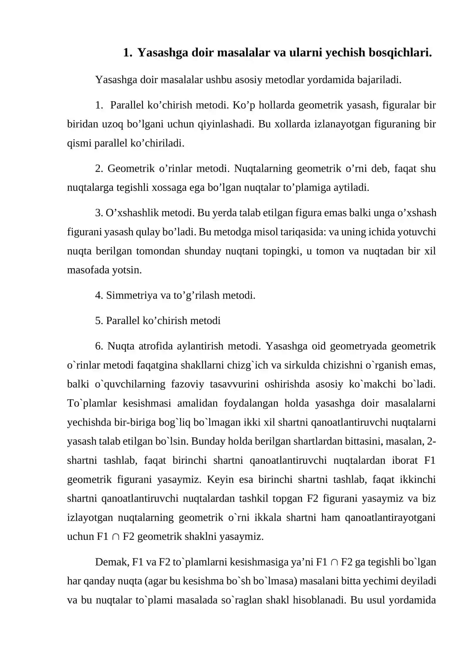Yasashga doir elementar masalalar 3