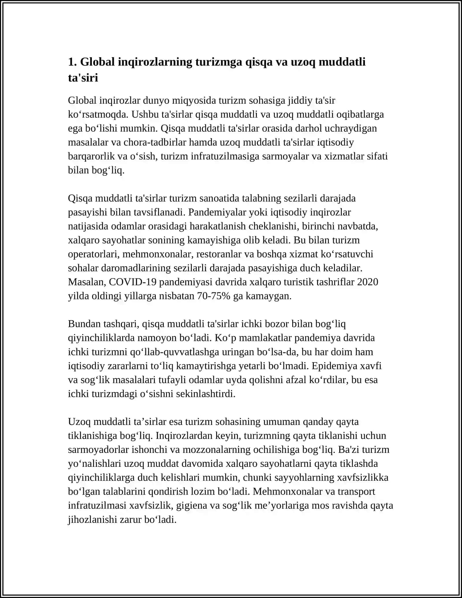 GLOBAL INQIROZLARDAN KEYINGI TURIZM KELAJAGI 3