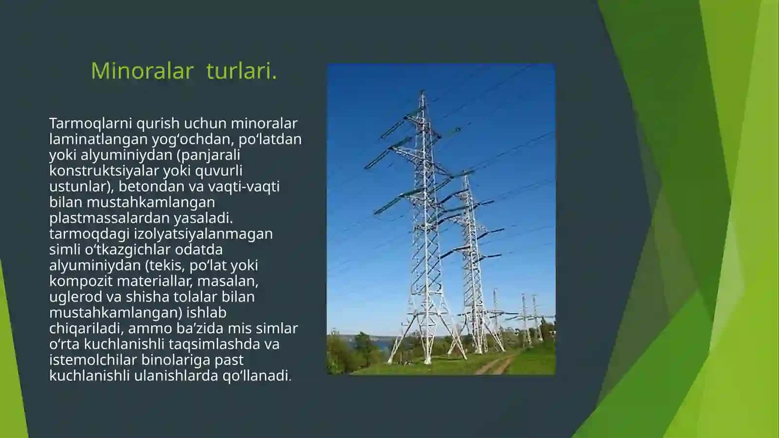 Havo elektr uzatish liniyalarining konstruksiyasi 3