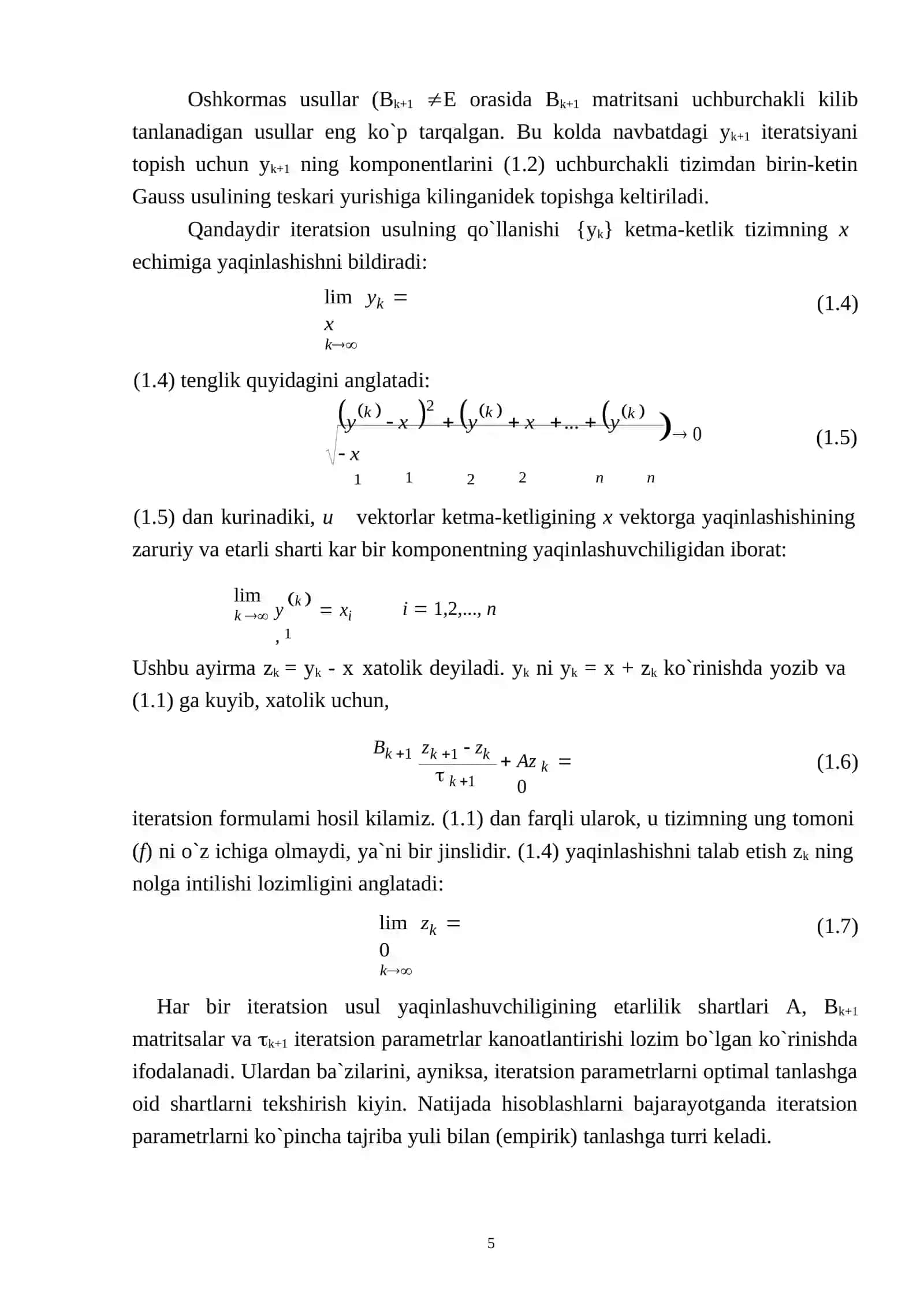 Chiziqli algebraik tenglamalar sistemasini taqribiy yechish usullari 3