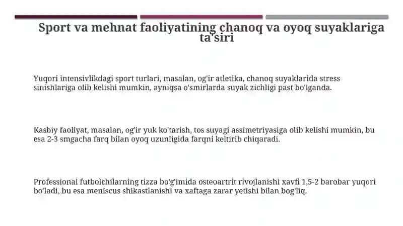 Sport va mehnat faoliyatining chanoq va oyoq suyaklariga ta'siri 3