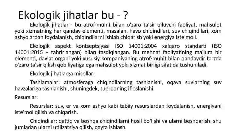 Ekologik jihatlar haqida tushuncha 3