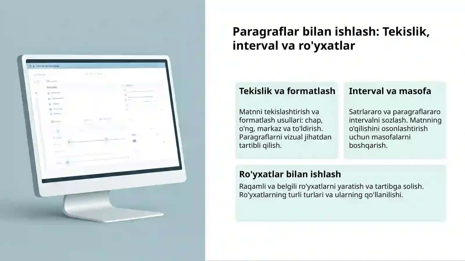 Microsoft Word: Matnli Hujjatlar Bilan Ishlash 3