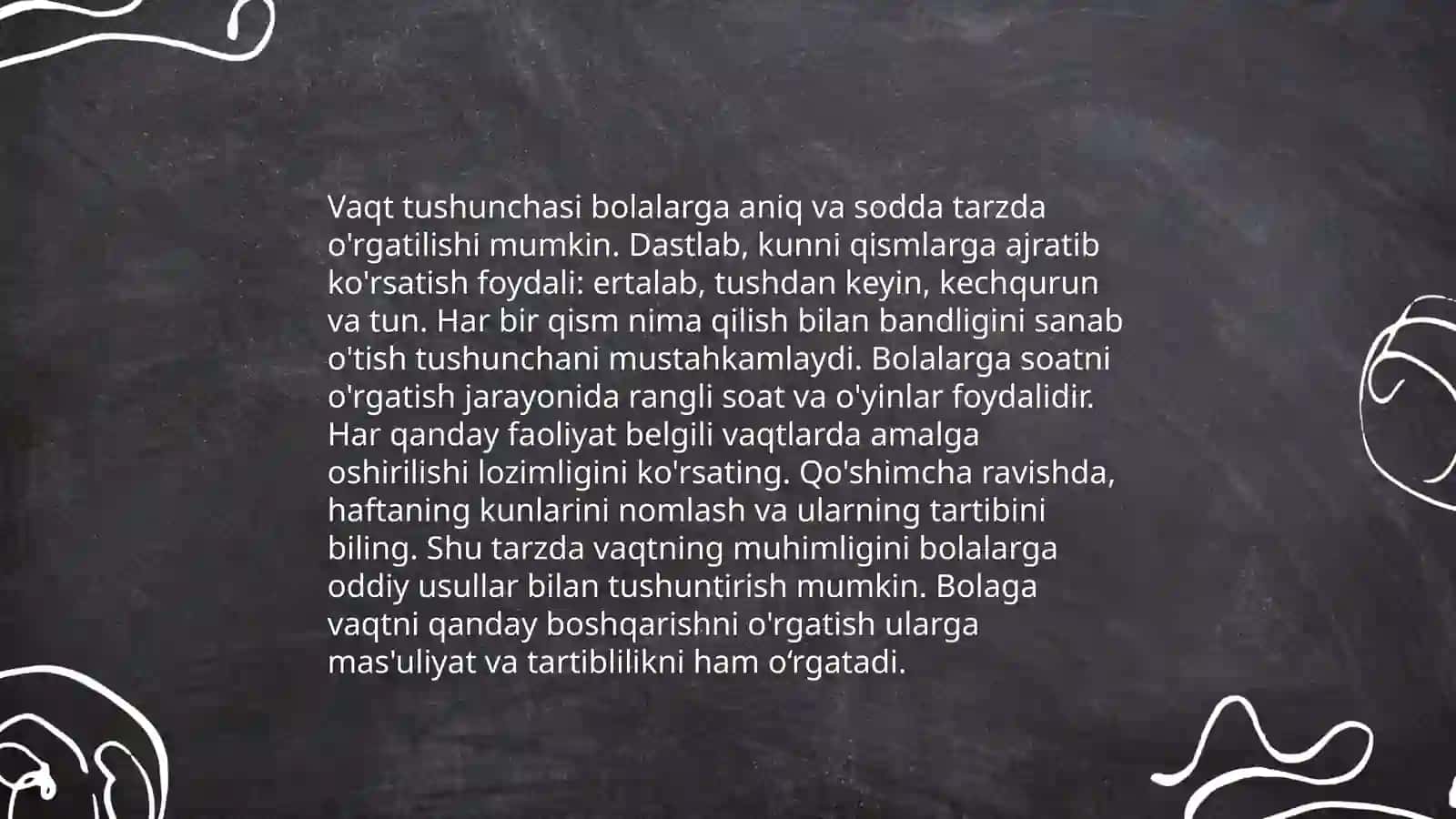 Maktabgacha ta'lim tashkilotida vaqtni idrok etish va soat bilan tanishish 3