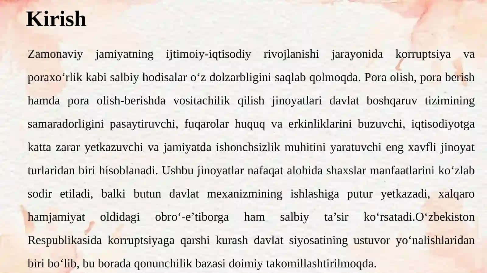 Pora olish, pora berish, pora olish-berishda vositachilik qilish jinoyatlarining huquqi 3
