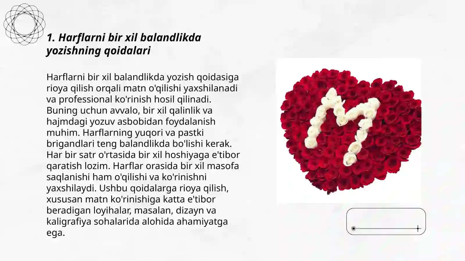 Harflarni bir xil balandlikda yozish 3