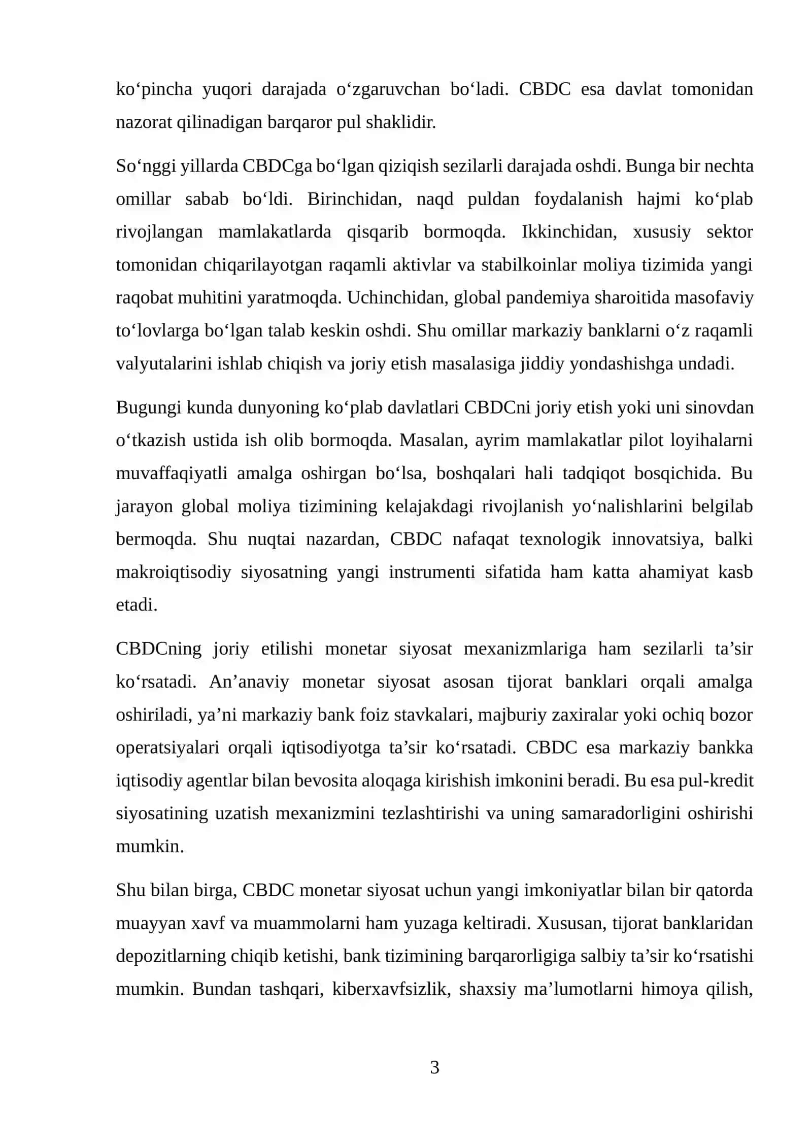 MARKAZIY BANK RAQAMLI VALYUTALARI (CBDC) VA MONETAR SIYOSAT DINAMIKASI 3