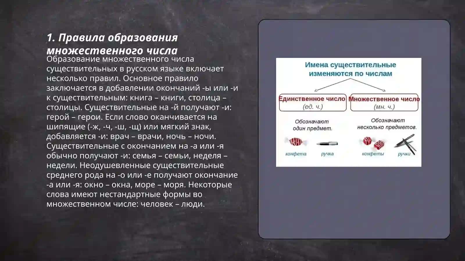 Формы существительного единственного и множественного числа 3