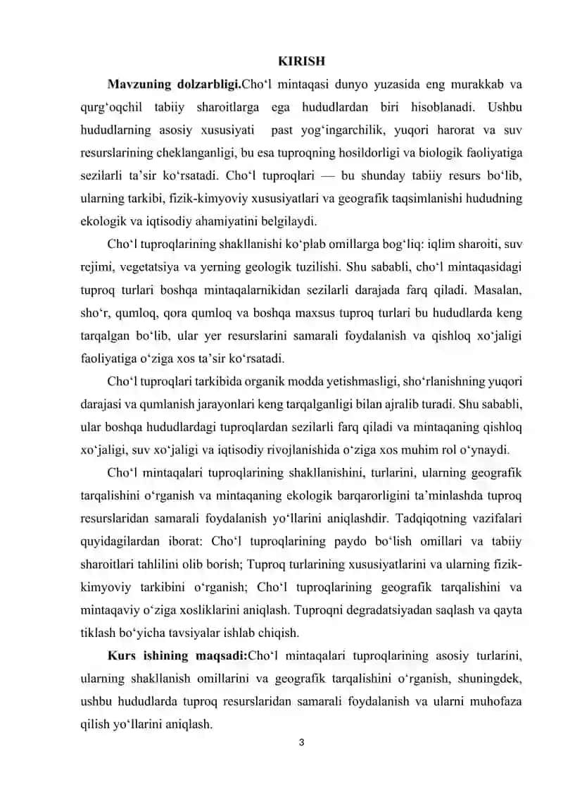 CHO‘L MINTAQASI TUPROQLARI VA ULARNING GEOGRAFIK TARQALISHI. 3