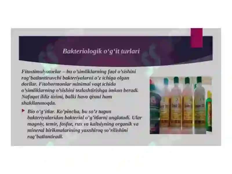 Bakteriologik o‘g‘itlar va ularning qo‘llanilishi 3