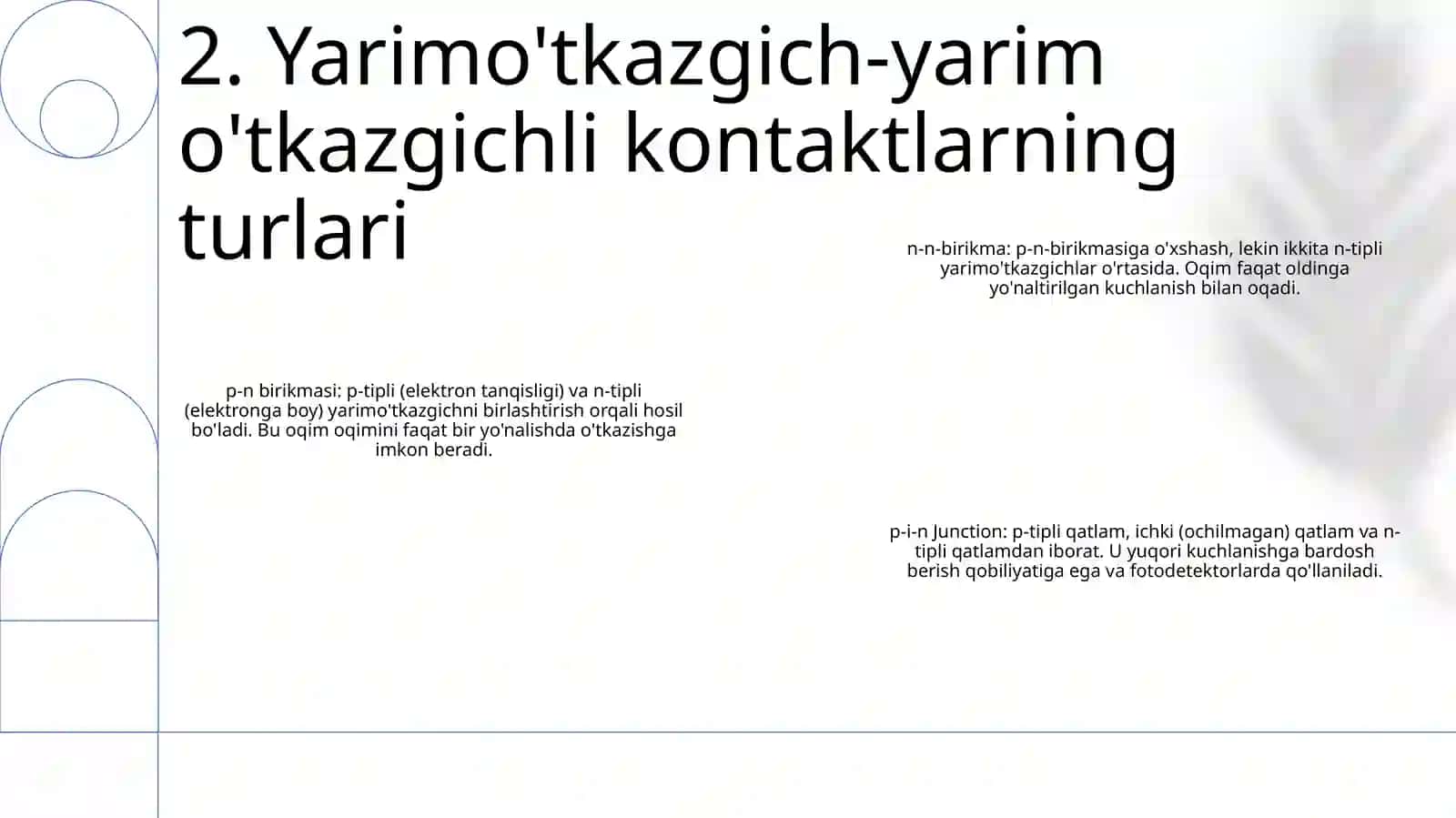 Yarim O'Tkazgich-Yarim O'Tkazgich Kontakti 3